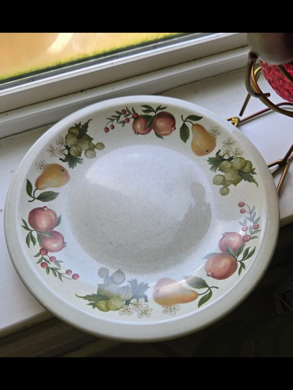 Wedgwood Cream Ceramic Fruit-Encircled Serving Bowl